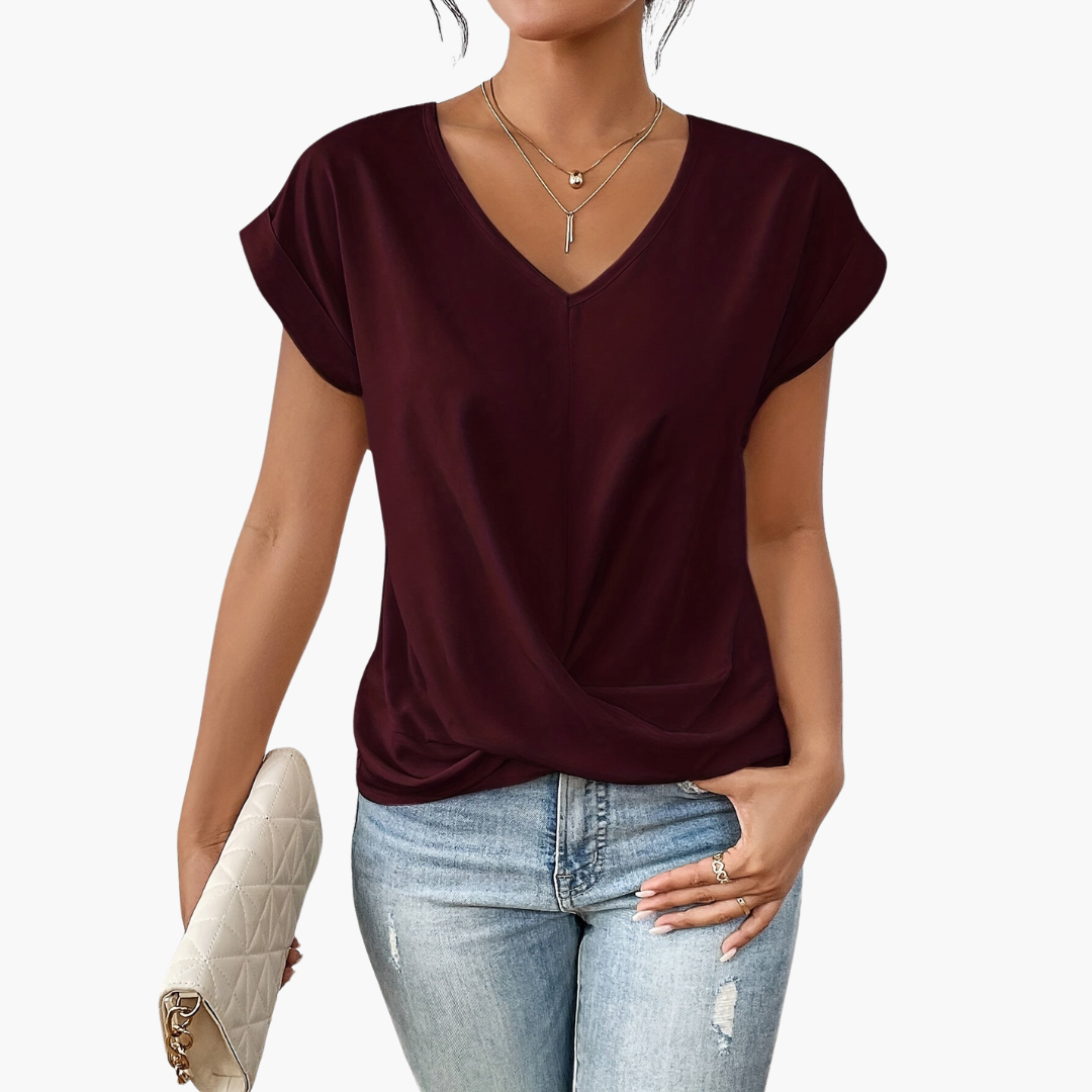 Katelyn | Women's Twist Front V-Neck T-Shirt