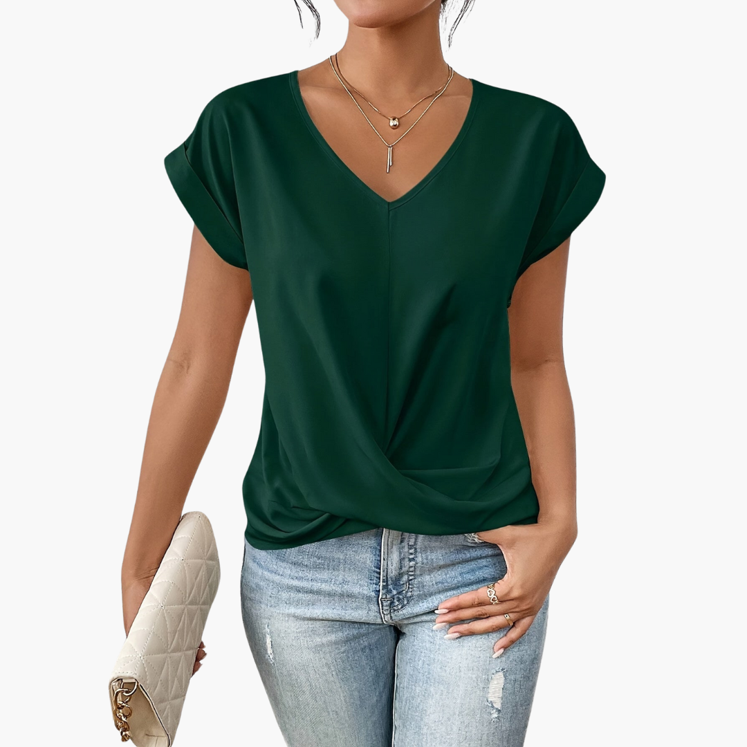 Katelyn | Women's Twist Front V-Neck T-Shirt