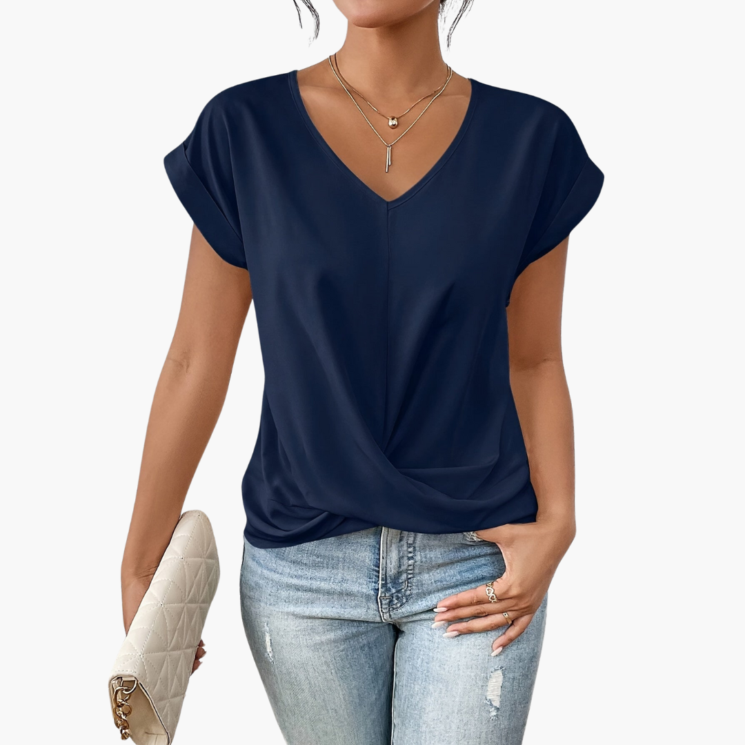 Katelyn | Women's Twist Front V-Neck T-Shirt