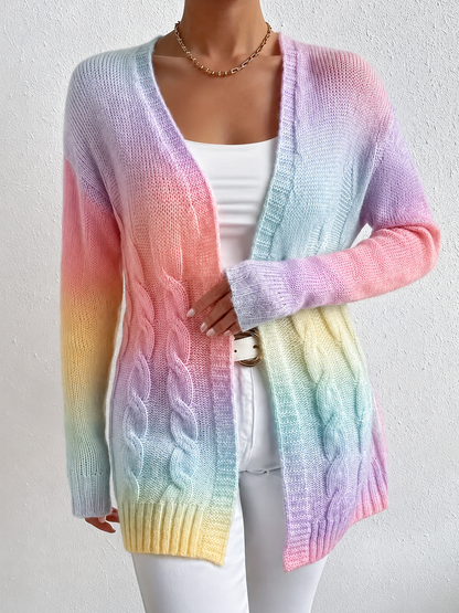 Katelyn | Women's Long Cable Knit Cardigan