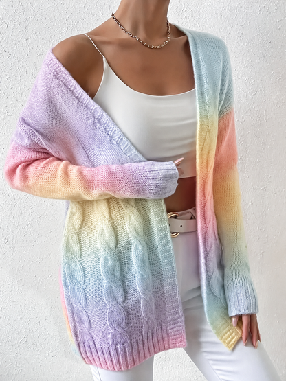 Katelyn | Women's Long Cable Knit Cardigan