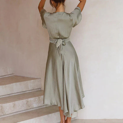 Katherine | Women's V-Neck A-Line Midi Dress
