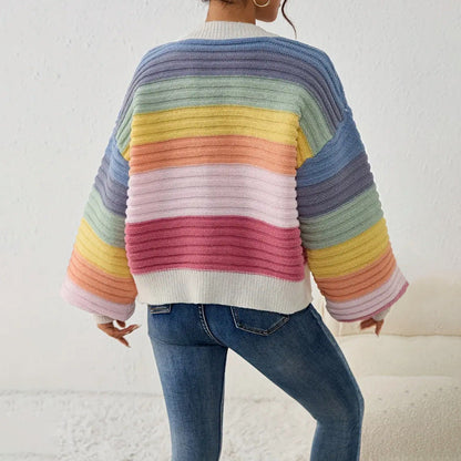 Kathleen | Women's Striped V-Neck Cardigan