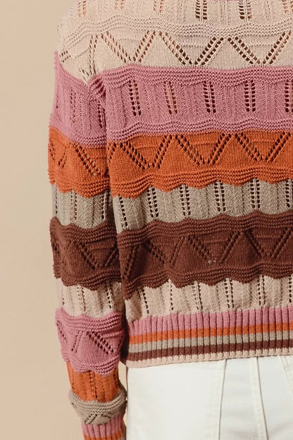 Kathy | Women's Long Sleeve Striped Sweater