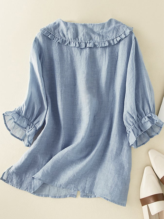 Kelsey | Women's Ruffle Collar Blouse