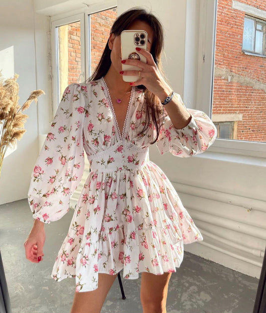 Kelsey | Women's V-Neck A-Line Mini Dress