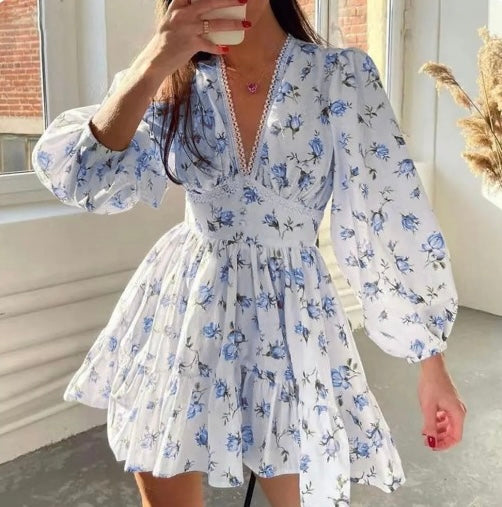 Kelsey | Women's V-Neck A-Line Mini Dress