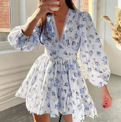 Kelsey | Women's V-Neck A-Line Mini Dress