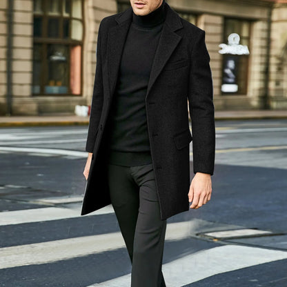 Kendall | Men's Mid-Length Notched Lapel Overcoat