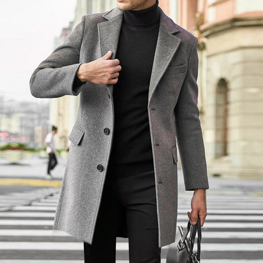 Kendall | Men's Mid-Length Notched Lapel Overcoat