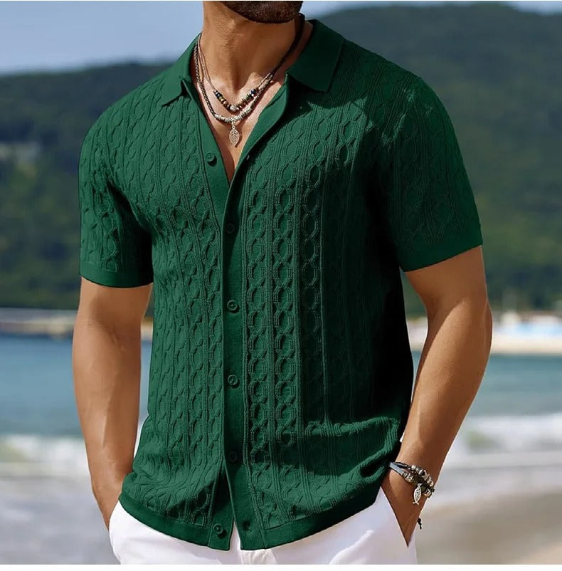 Kennedy | Men's Button-Down Knit Polo Shirt