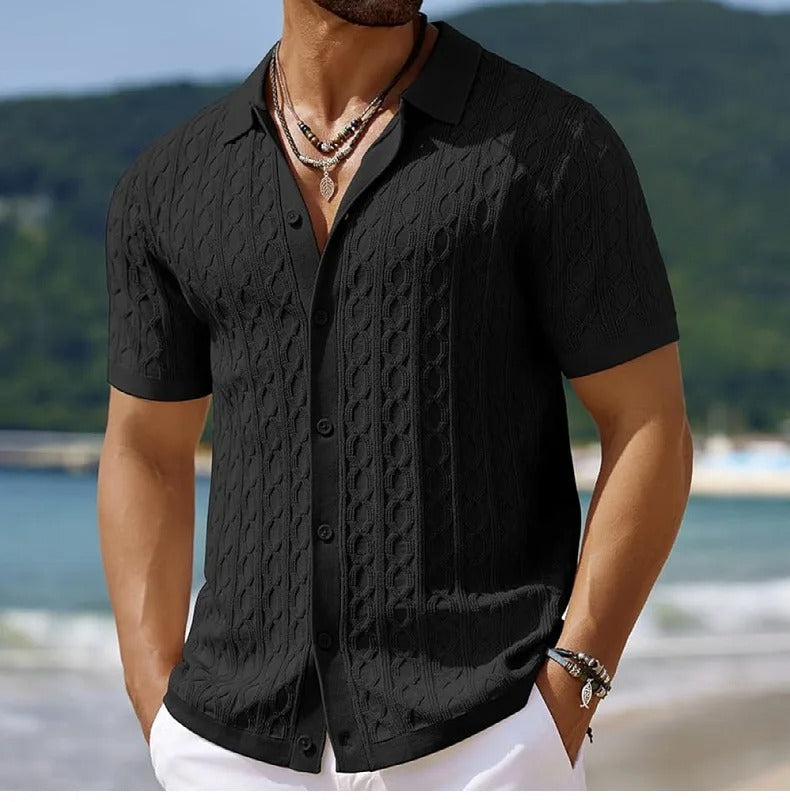 Kennedy | Men's Button-Down Knit Polo Shirt