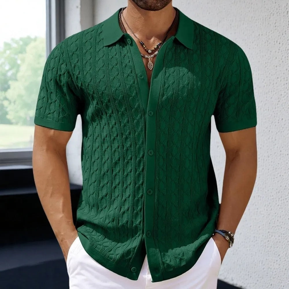 Kennedy | Men's Button-Down Knit Polo Shirt
