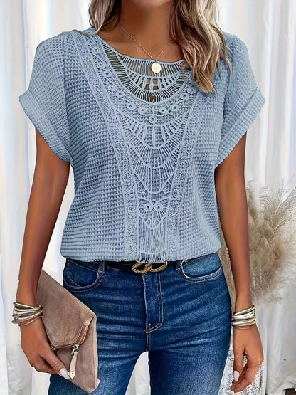 Kristin | Women's Lace Short Sleeve Casual Top