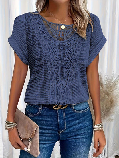Kristin | Women's Lace Short Sleeve Casual Top