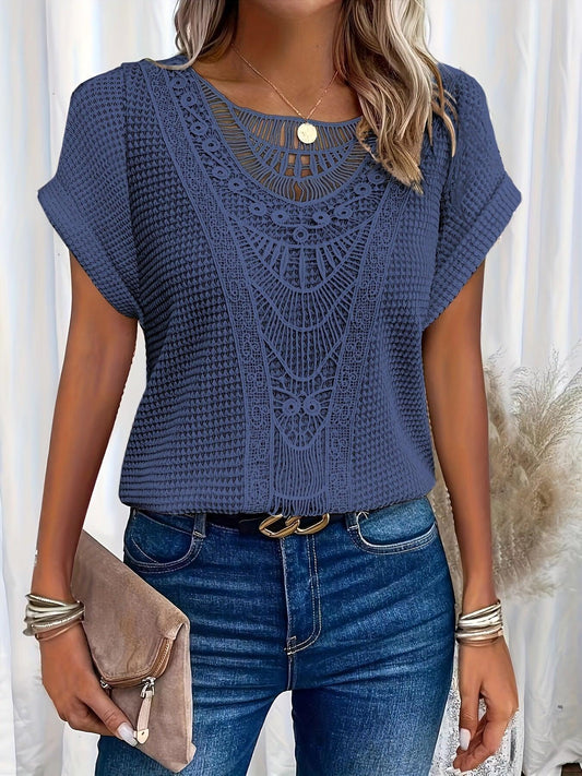 Kristin | Women's Lace Short Sleeve Casual Top