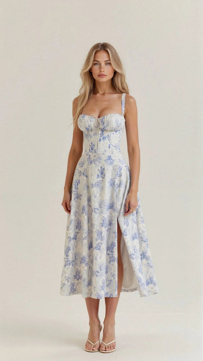 Kylie | Women's Spaghetti Strap A-Line Midi Dress