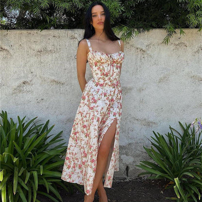 Kylie | Women's Spaghetti Strap A-Line Midi Dress