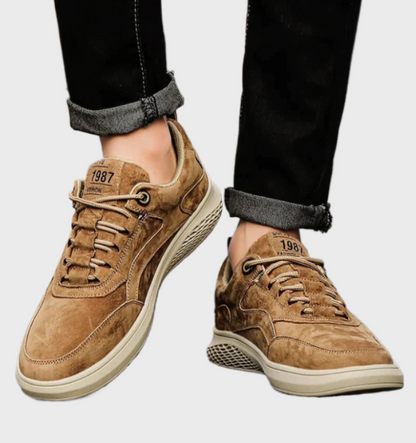 Lace-Up Leather Sneakers