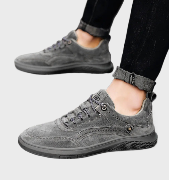 Lace-Up Leather Sneakers
