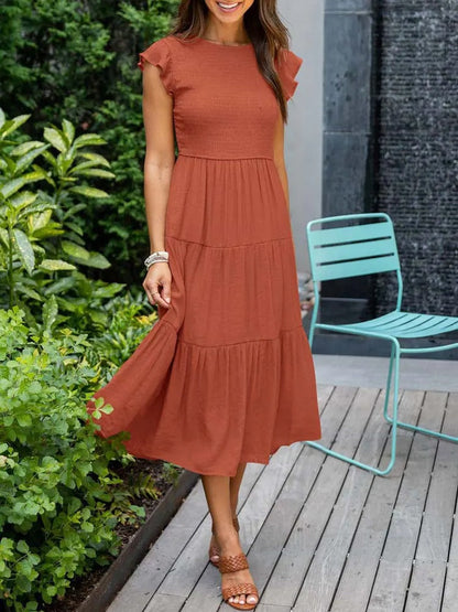 Lauren | Women's Smocked A-Line Midi Dress