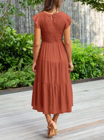 Lauren | Women's Smocked A-Line Midi Dress