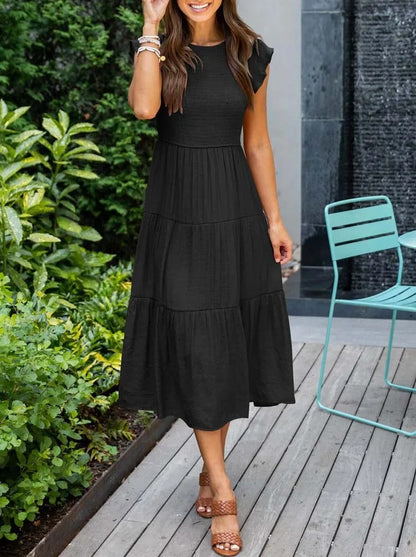 Lauren | Women's Smocked A-Line Midi Dress