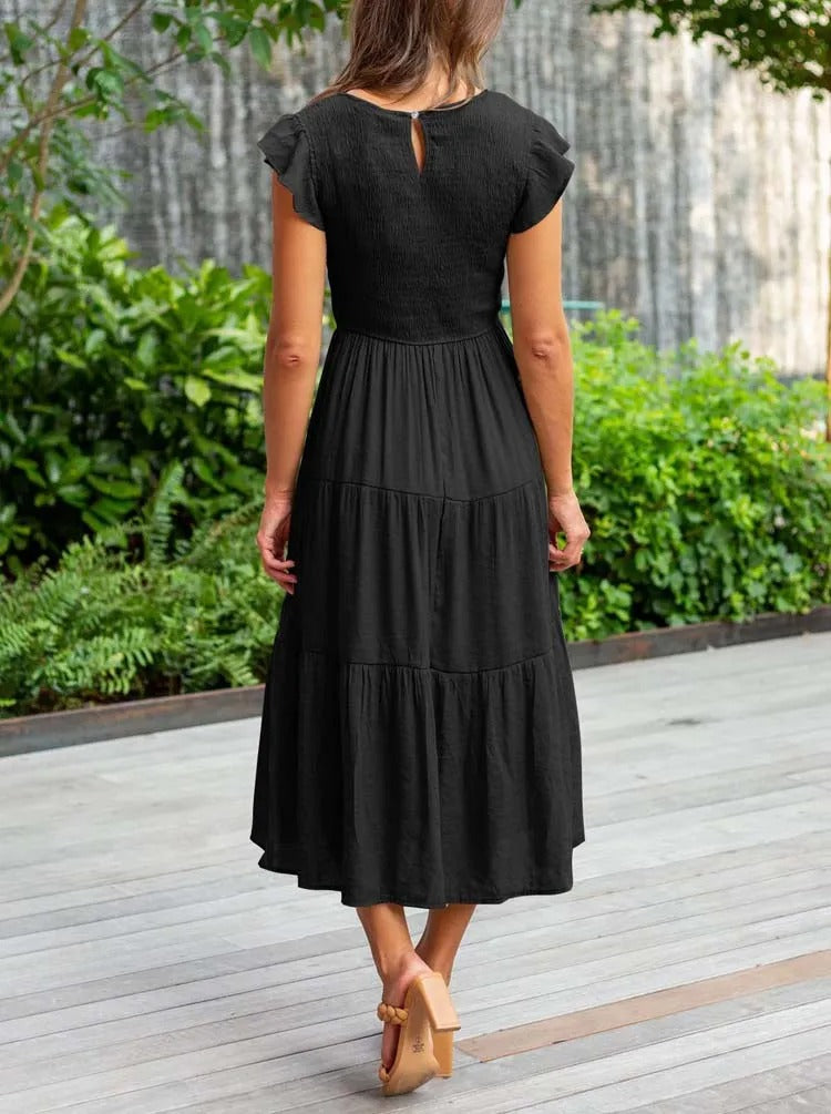 Lauren | Women's Smocked A-Line Midi Dress