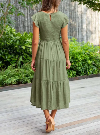 Lauren | Women's Smocked A-Line Midi Dress