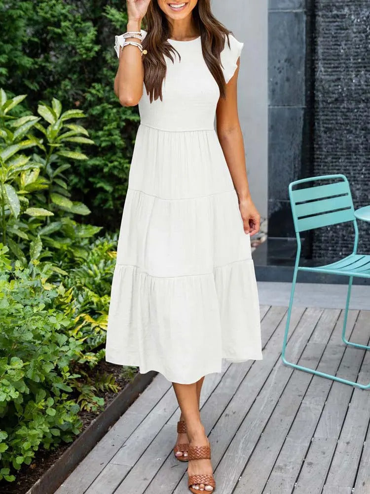 Lauren | Women's Smocked A-Line Midi Dress
