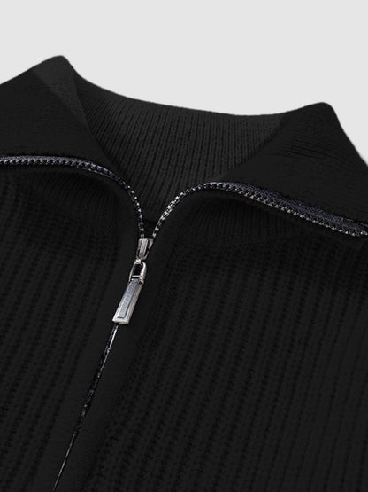 Lawrence | Men's Quarter-Zip Ribbed Knit Sweater