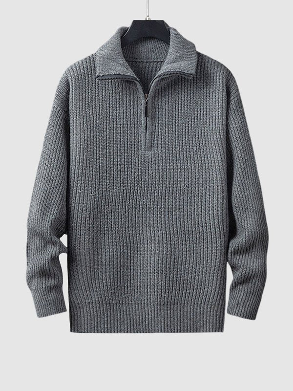 Lawrence | Men's Quarter-Zip Ribbed Knit Sweater