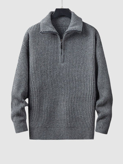 Lawrence | Men's Quarter-Zip Ribbed Knit Sweater