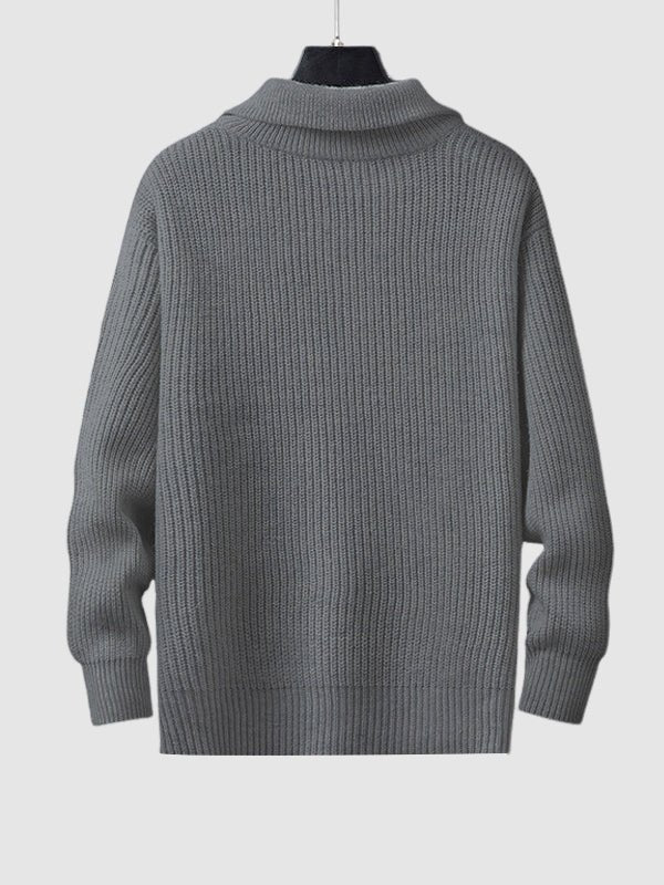 Lawrence | Men's Quarter-Zip Ribbed Knit Sweater