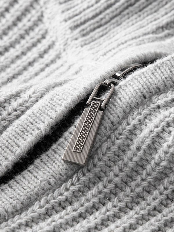 Lawrence | Men's Quarter-Zip Ribbed Knit Sweater