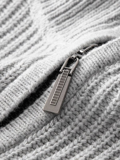 Lawrence | Men's Quarter-Zip Ribbed Knit Sweater