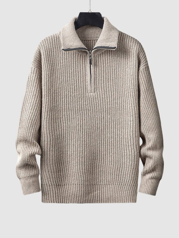 Lawrence | Men's Quarter-Zip Ribbed Knit Sweater