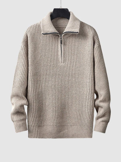 Lawrence | Men's Quarter-Zip Ribbed Knit Sweater