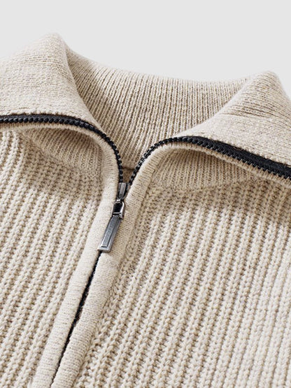 Lawrence | Men's Quarter-Zip Ribbed Knit Sweater