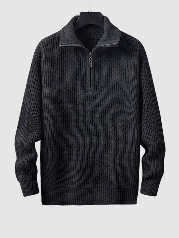 Lawrence | Men's Quarter-Zip Ribbed Knit Sweater