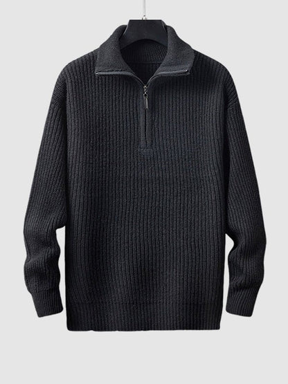 Lawrence | Men's Quarter-Zip Ribbed Knit Sweater
