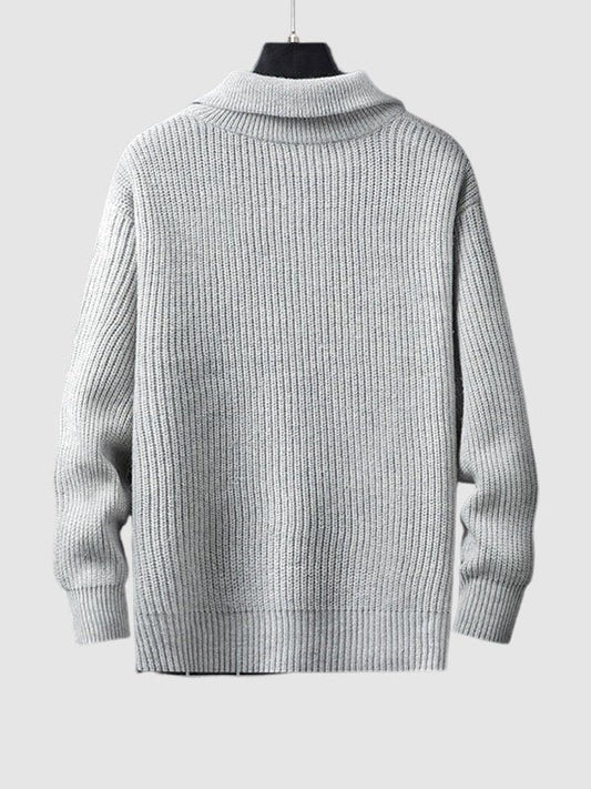 Lawrence | Men's Quarter-Zip Ribbed Knit Sweater