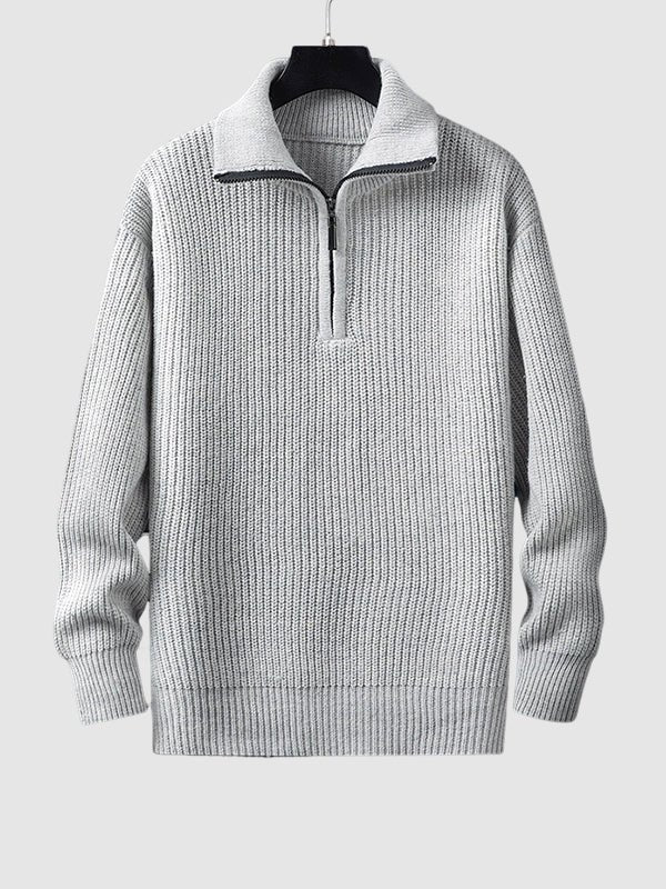 Lawrence | Men's Quarter-Zip Ribbed Knit Sweater