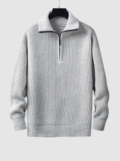 Lawrence | Men's Quarter-Zip Ribbed Knit Sweater