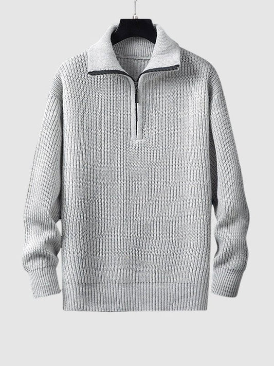 Lawrence | Men's Quarter-Zip Ribbed Knit Sweater