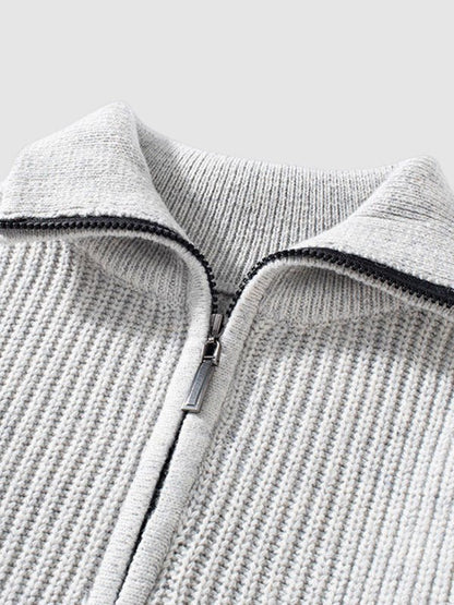 Lawrence | Men's Quarter-Zip Ribbed Knit Sweater