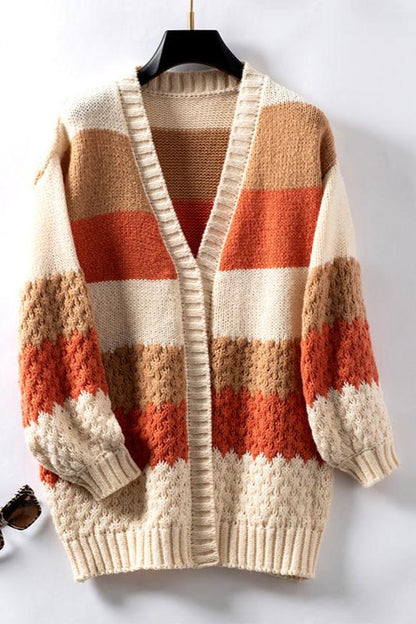 Leanne | Women's Oversized Long Sleeve Striped Cardigan