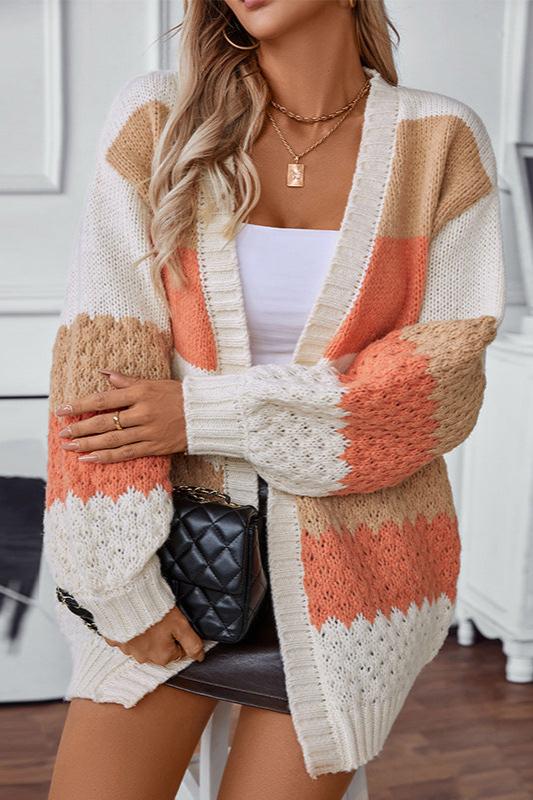 Leanne | Women's Oversized Long Sleeve Striped Cardigan