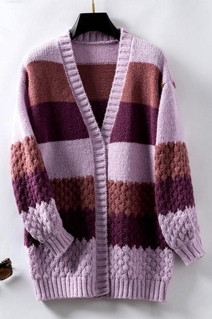 Leanne | Women's Oversized Long Sleeve Striped Cardigan