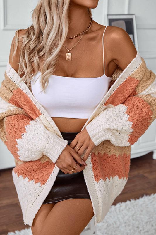 Leanne | Women's Oversized Long Sleeve Striped Cardigan